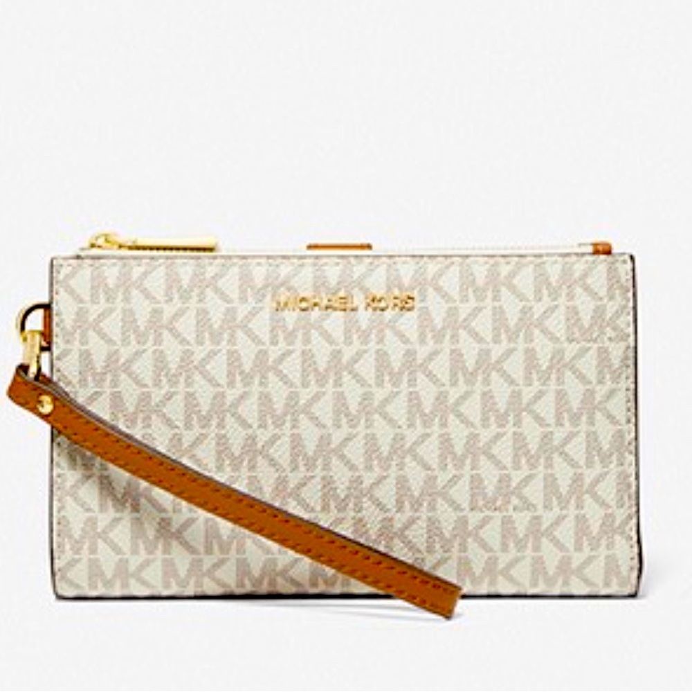 MK wallet for smart phone with hot pink on inside